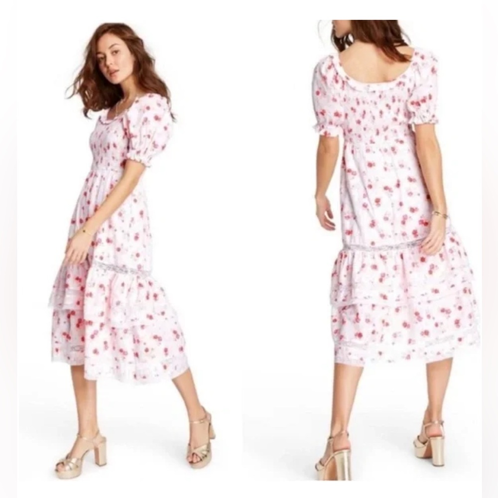 LoveShackFancy x Target Floral Puff Sleeve Midi Dress